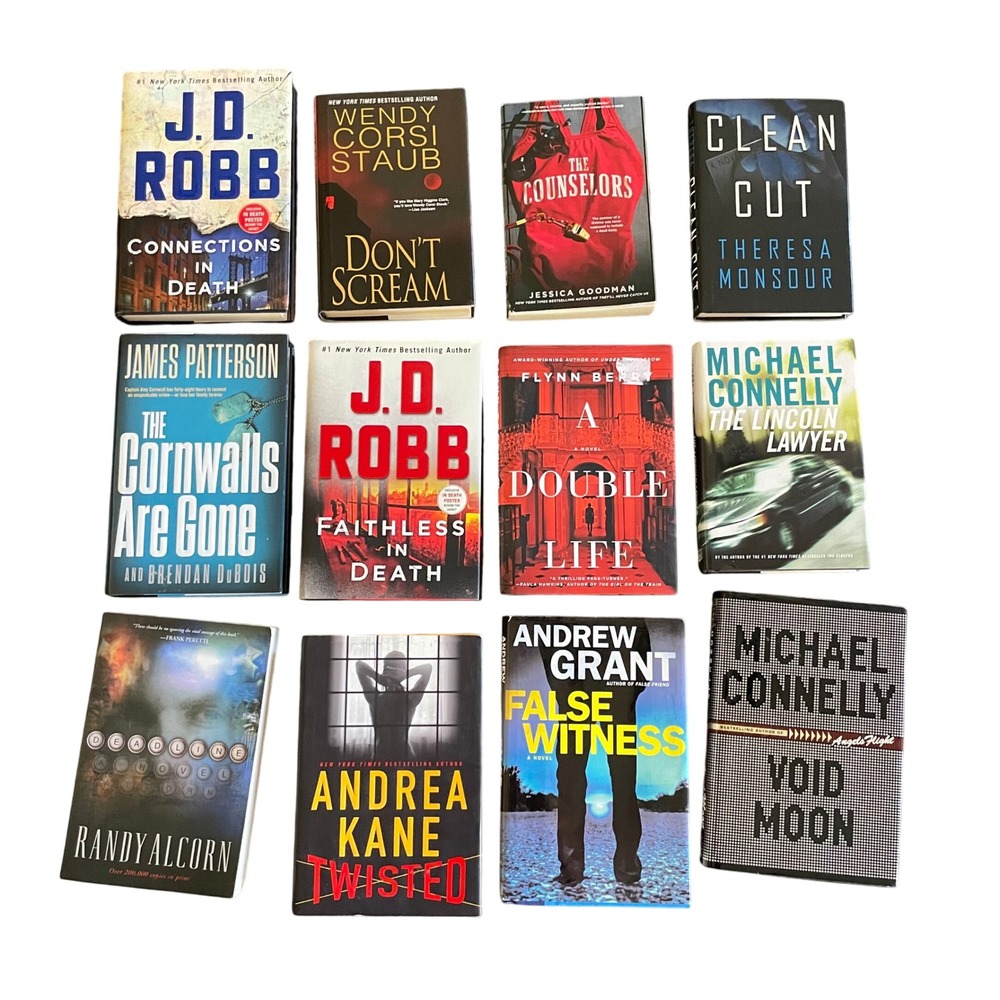 HUGE 12-Book Mystery Thriller Lot: J.D. Robb, James‎ Patterson, Michael Connelly